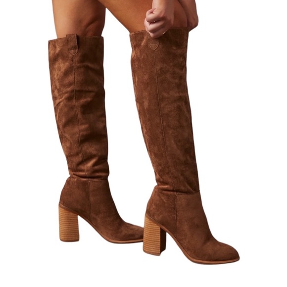 MI.IM Saint Slouch Knee Length Boots Suede Slip On Women’s Sz 9 Camel - Picture 5 of 14